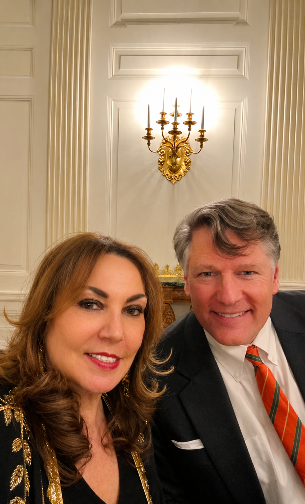 Maissa Kabbani, CEO of SAG, with Mr. Christopher Landau, U.S. Deputy Secretary of State — Ramadan iftar at the White House, March 2025.
